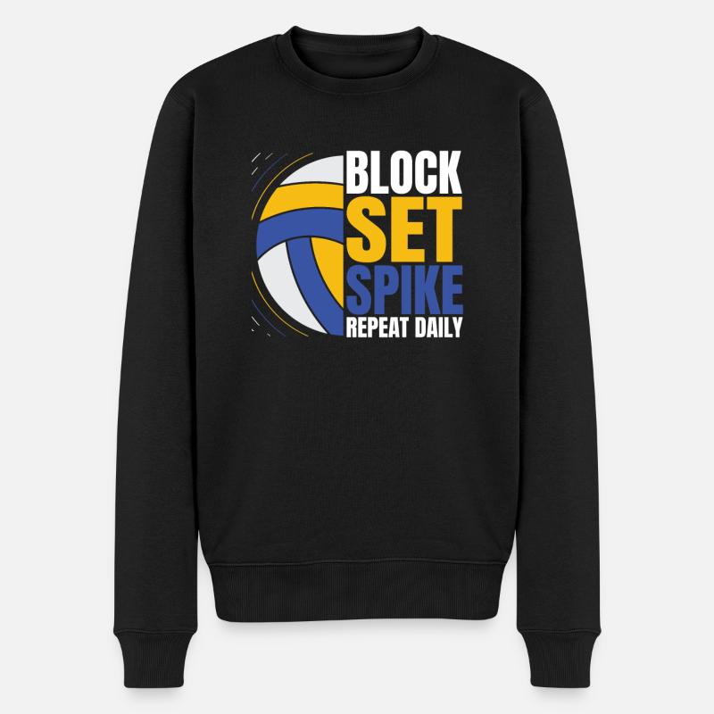 Volleyball Volleyballer - Männer Premium Bio Pullover - Schwarz