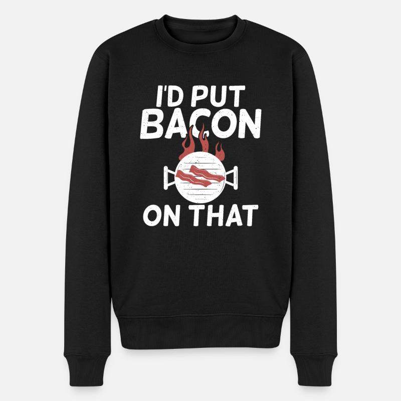 Cadeaux de bacon drôles - Pull Premium bio Homme - noir