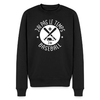 Ich habe keine Zeit, ich habe Baseball. US-Sportfans - Männer Premium Bio Pullover - Schwarz - Vorne - Nico (187cm)