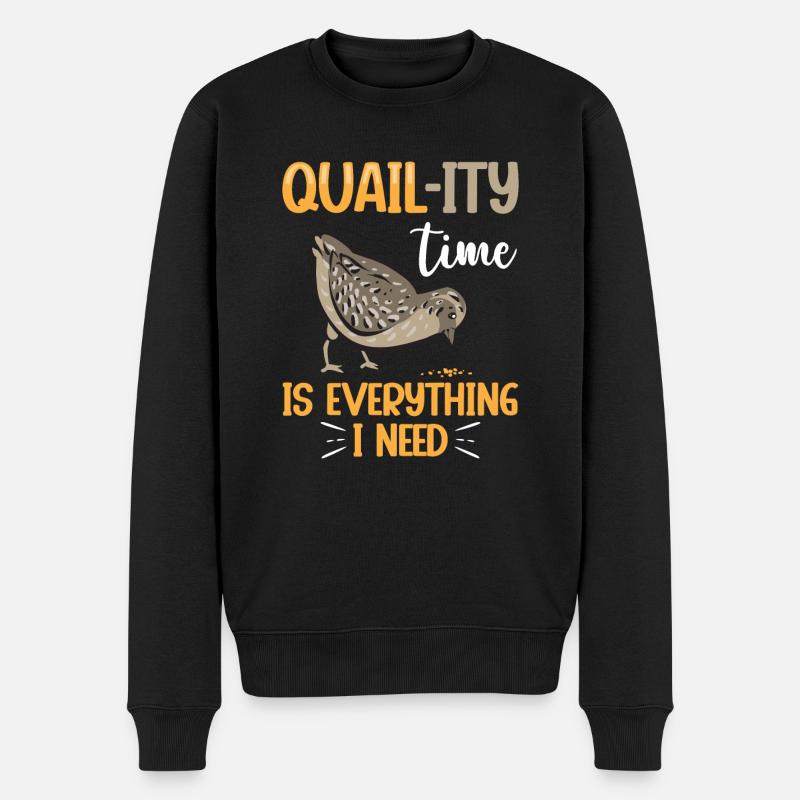 Oiseau de caille - Pull Premium bio Homme - noir