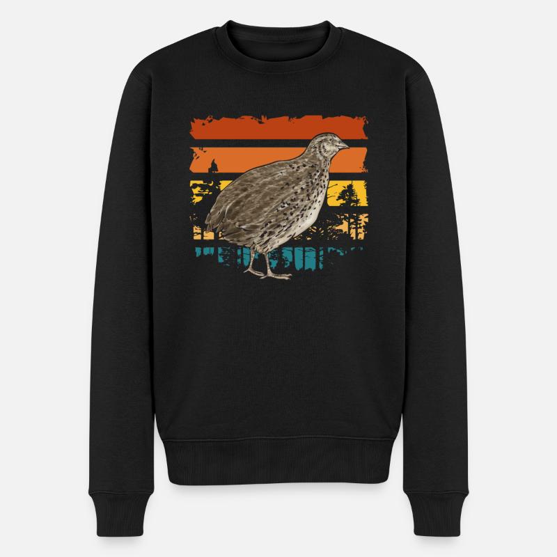 Oiseau de caille - Pull Premium bio Homme - noir