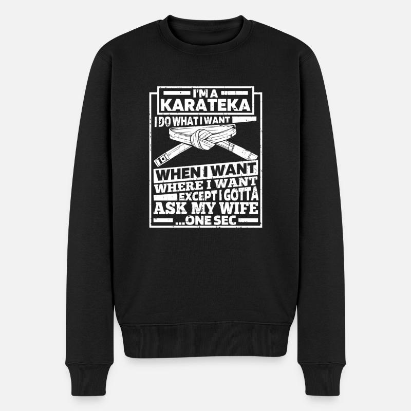 Karaté Drôle - Pull Premium bio Homme - noir
