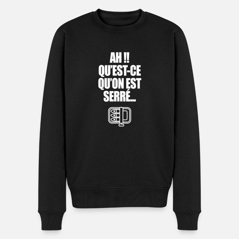 AH, wir sind ausgequetscht wie Sardinen - Männer Premium Bio Pullover - Schwarz
