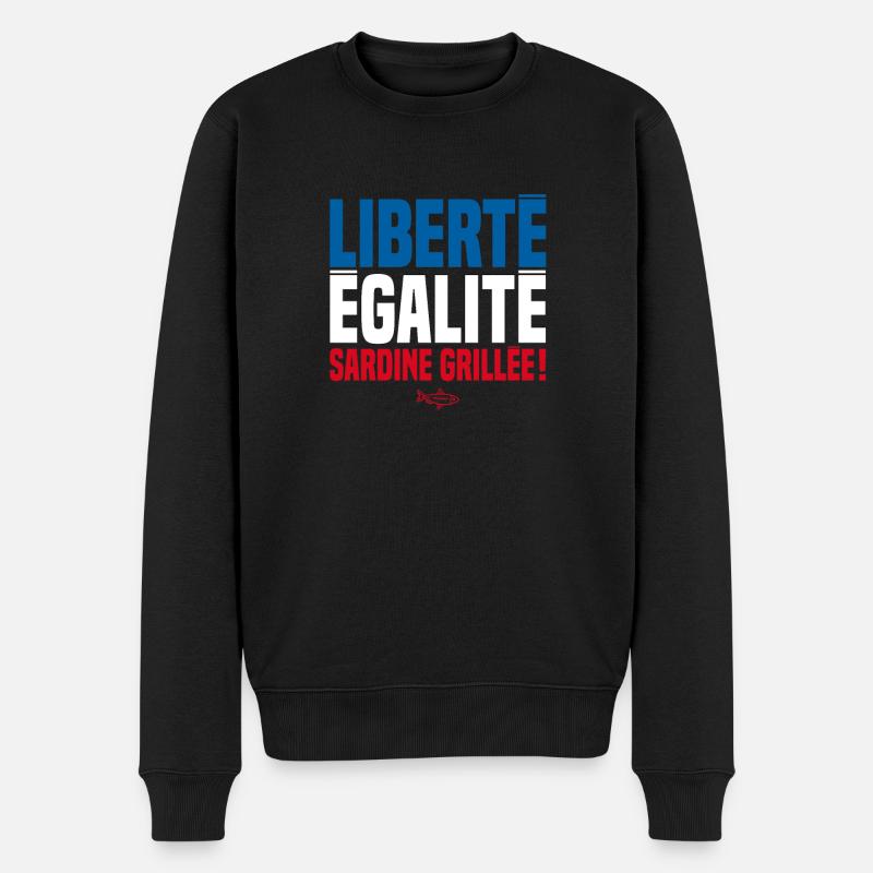 LIBERTY EQUALITY GEGRILLTE SARDINEN! - Männer Premium Bio Pullover - Schwarz