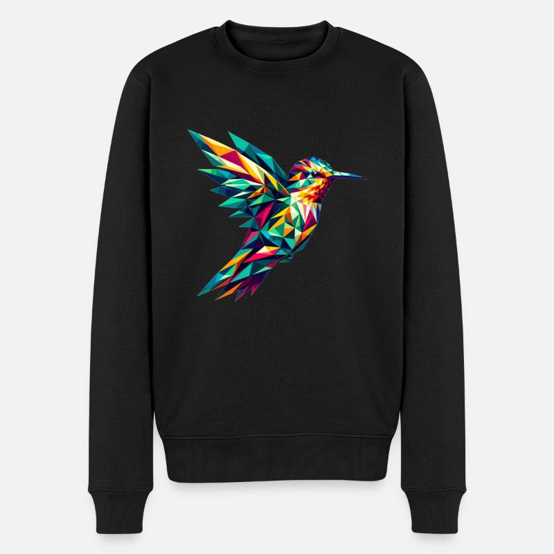 Colibri dans la représentation polygonale - Pull Premium bio Homme - noir