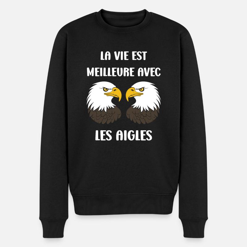 Citation humour Oiseau aigle - Pull Premium bio Homme - noir