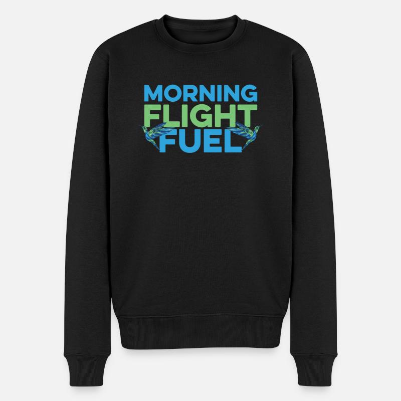 Kolibri Kaffee Koffein - Männer Premium Bio Pullover - Schwarz