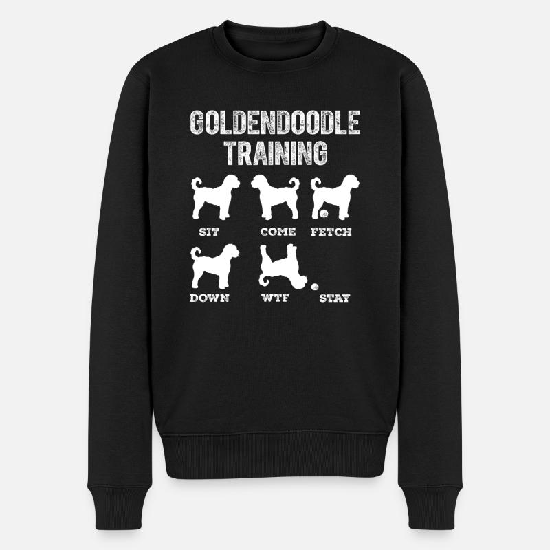 Goldendoodle Training Lustiger Hund Golden Doodle - Männer Premium Bio Pullover - Schwarz