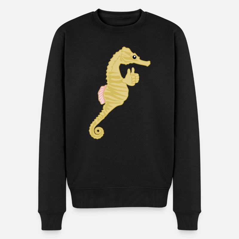 Hippocampe Pouces Hippocampes - Pull Premium bio Homme - noir