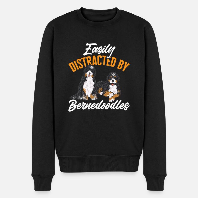Bernedoodle Hund - Männer Premium Bio Pullover - Schwarz