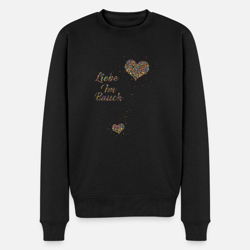 Liebe im Bauch - Männer Premium Bio Pullover - Schwarz