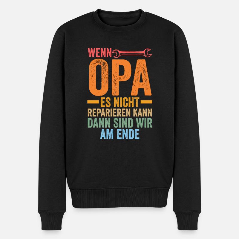 Opa Großvater Großväter Geschenk - Männer Premium Bio Pullover - Schwarz