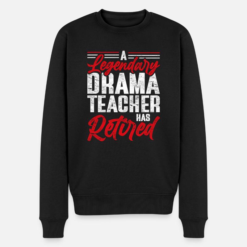 Schauspiellehrer Rente Schauspielerei - Männer Premium Bio Pullover - Schwarz