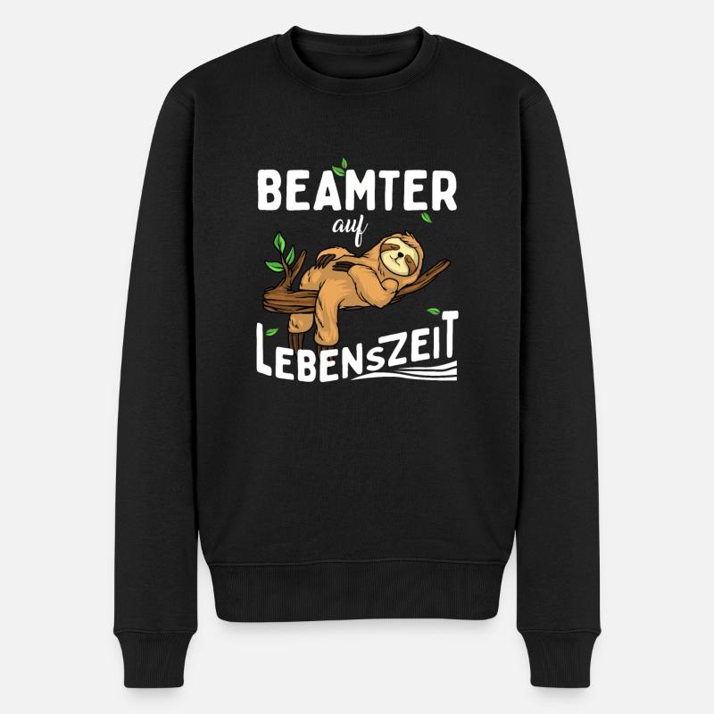 Beamter auf Lebenszeit Faultier - Männer Premium Bio Pullover - Schwarz