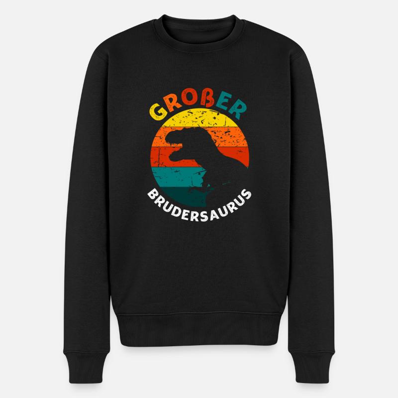 Ich Werde Ein Großer Bruder - Männer Premium Bio Pullover - Schwarz