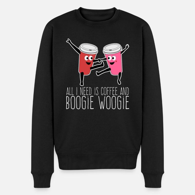 Boogie Woogie Coffee Dance Dancing - Männer Premium Bio Pullover - Schwarz