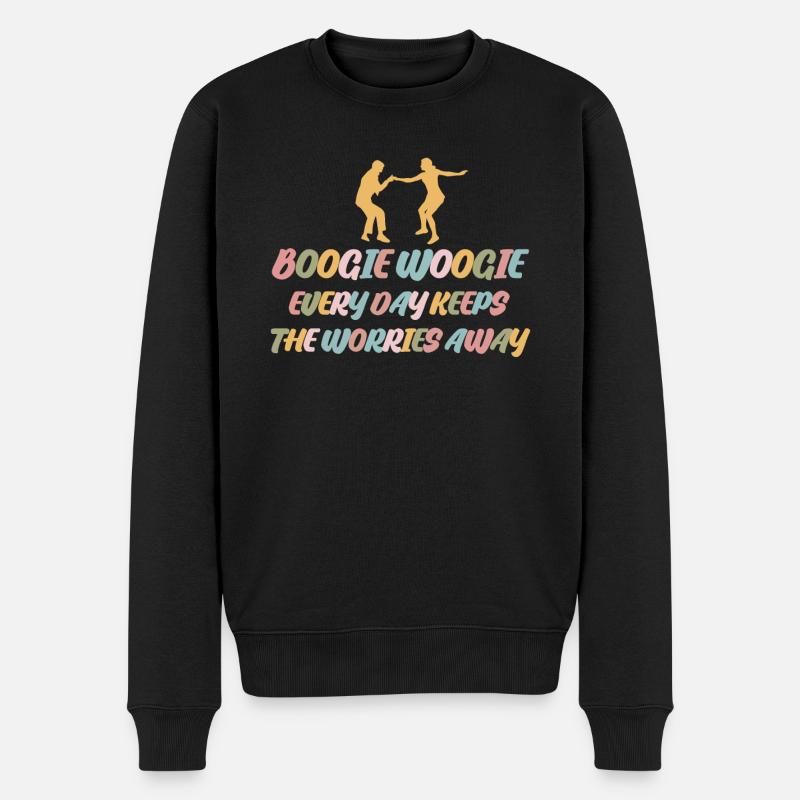 Boogie Woogie Retro Dance Swing - Männer Premium Bio Pullover - Schwarz