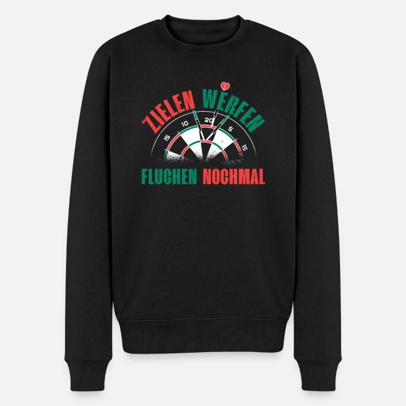 Dart Zyklus Humor Tee - Männer Premium Bio Pullover - Schwarz