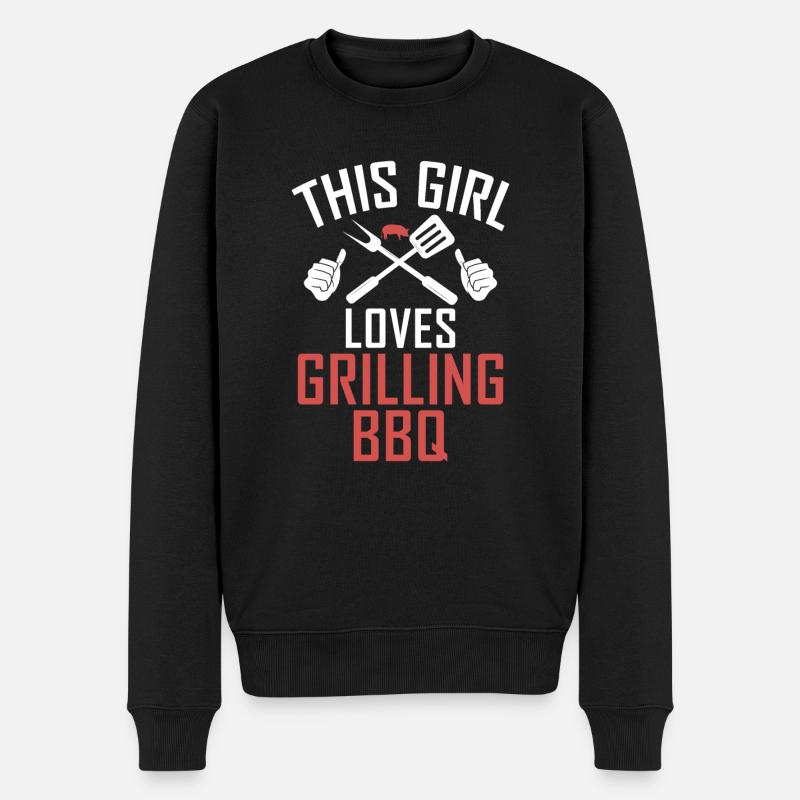 Grill Barbecue Grilling - Männer Premium Bio Pullover - Schwarz