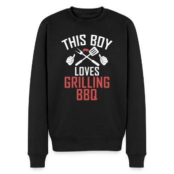 Grill Barbecue Grilling - Männer Premium Bio Pullover - Schwarz - Vorne - Nico (187cm)