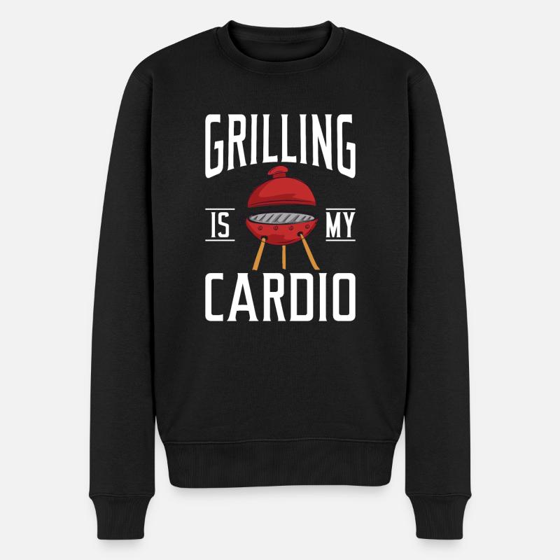 Grill Barbecue Grilling - Männer Premium Bio Pullover - Schwarz