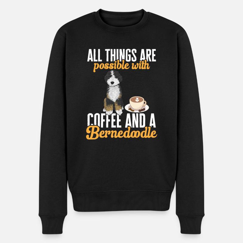Chien Bernedoodle - Pull Premium bio Homme - noir