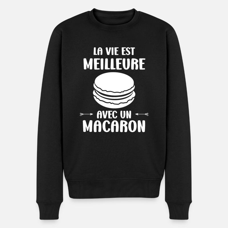 macarons - Pull Premium bio Homme - noir
