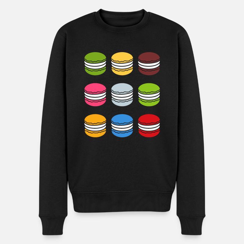 Macarons - Männer Premium Bio Pullover - Schwarz