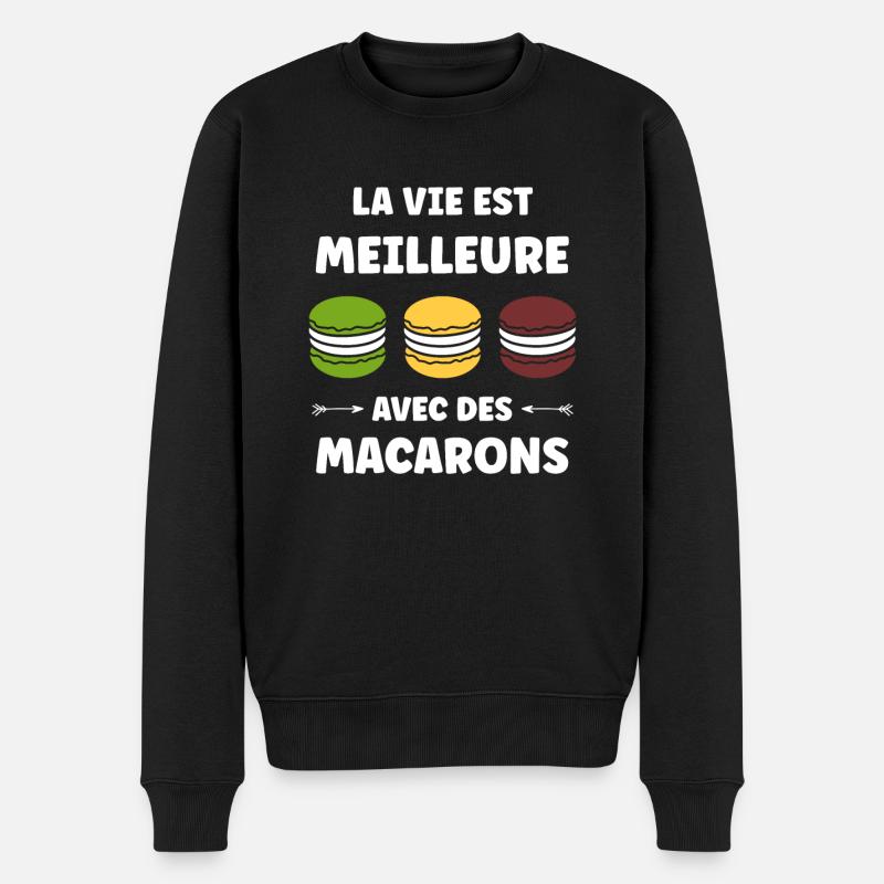 macarons - Pull Premium bio Homme - noir