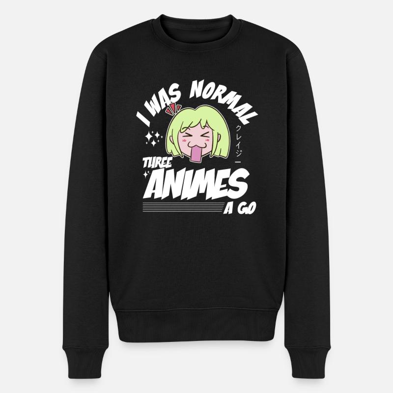 I Was Normal Three Animes A Go Japanese Anime - Männer Premium Bio Pullover - Schwarz