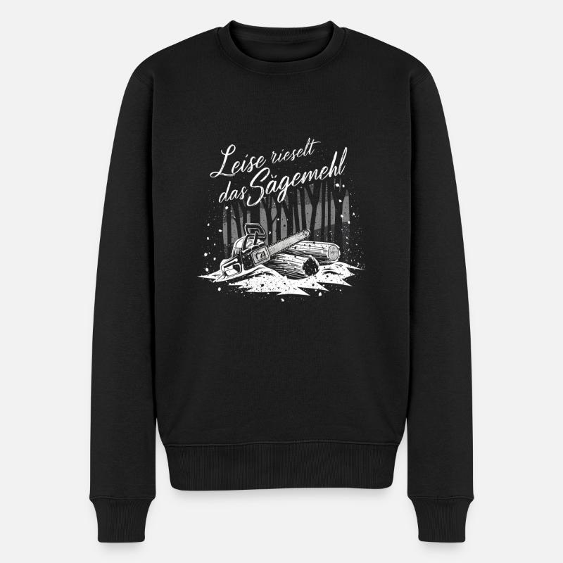 Sciure de bois qui ruisselle tranquillement Bûcheron amoureux de la nature - Pull Premium bio Homme - noir