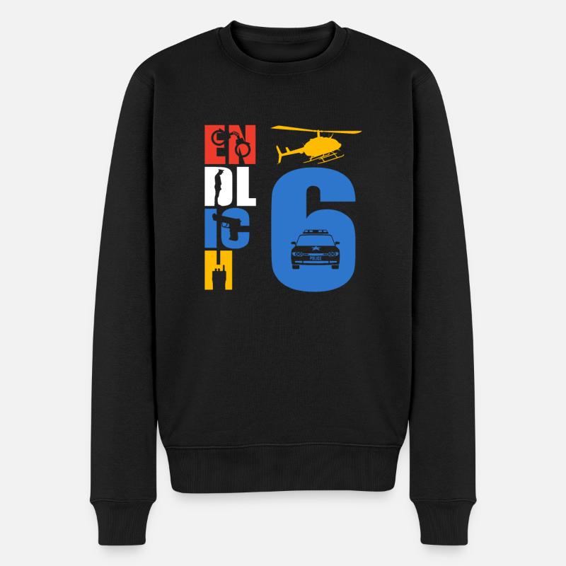 Endlich 6 Polizei - Männer Premium Bio Pullover - Schwarz
