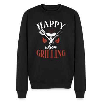 Grill Barbecue Grilling - Männer Premium Bio Pullover - Schwarz - Vorne - Nico (187cm)