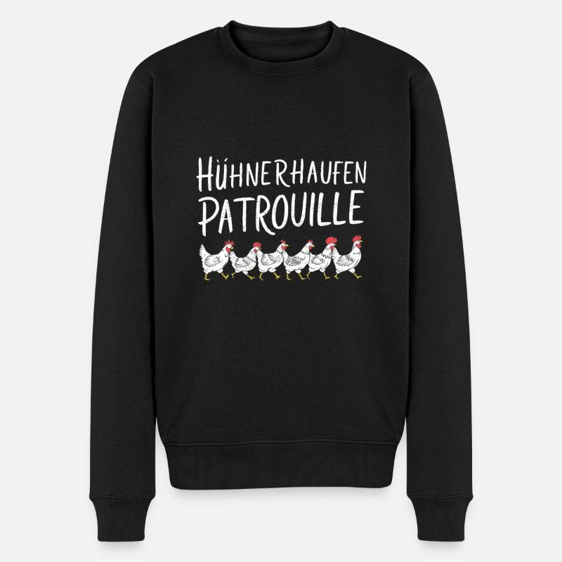 Hühnerhaufen Patrouille Lustige Bauernhof Crew - Männer Premium Bio Pullover - Schwarz