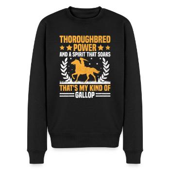 Courses de chevaux pur-sang Équitation Chevaux équestres - Pull Premium bio Homme - noir - Devant - Nico (187cm)