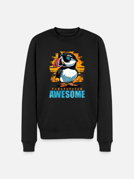 Puffin Bird Gift - Men's Premium Organic Jumper - black