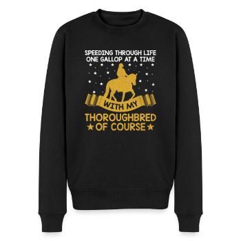 Courses de chevaux pur-sang Équitation Chevaux équestres - Pull Premium bio Homme - noir - Devant - Nico (187cm)