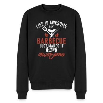 Grill Barbecue Grilling - Männer Premium Bio Pullover - Schwarz - Vorne - Nico (187cm)