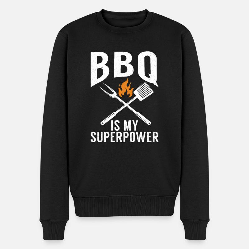 Grill Barbecue Grilling - Männer Premium Bio Pullover - Schwarz