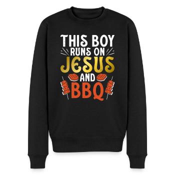 Grill Barbecue Grilling - Männer Premium Bio Pullover - Schwarz - Vorne - Nico (187cm)