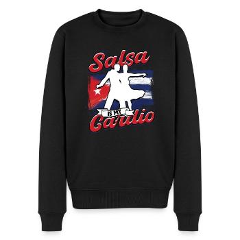 Salsa Is My Cardio Salsero Salsera - Männer Premium Bio Pullover - Schwarz - Vorne - Nico (187cm)