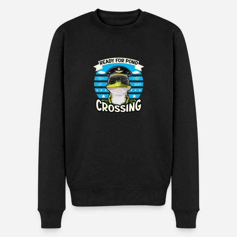 Pond Pilot Flugzeug Abenteuer - Männer Premium Bio Pullover - Schwarz