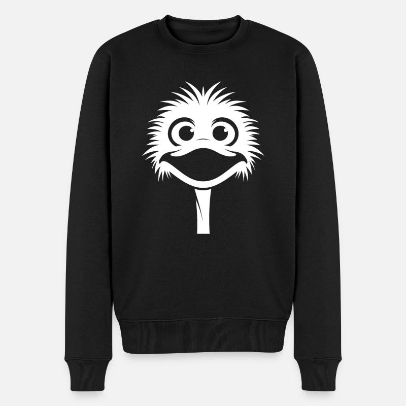 Strauß - Männer Premium Bio Pullover - Schwarz