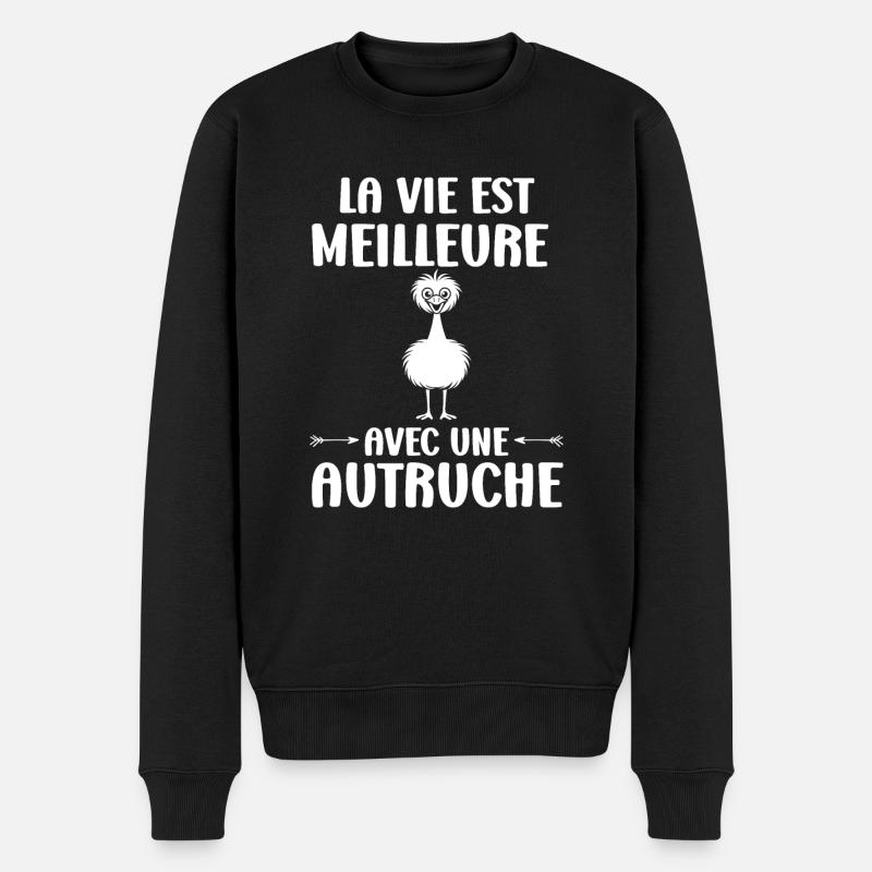 Humour autruche - Pull Premium bio Homme - noir