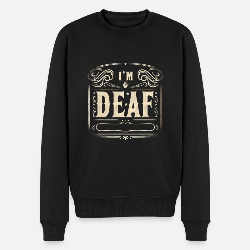 I'm Deaf 47 - Männer Premium Bio Pullover - Schwarz