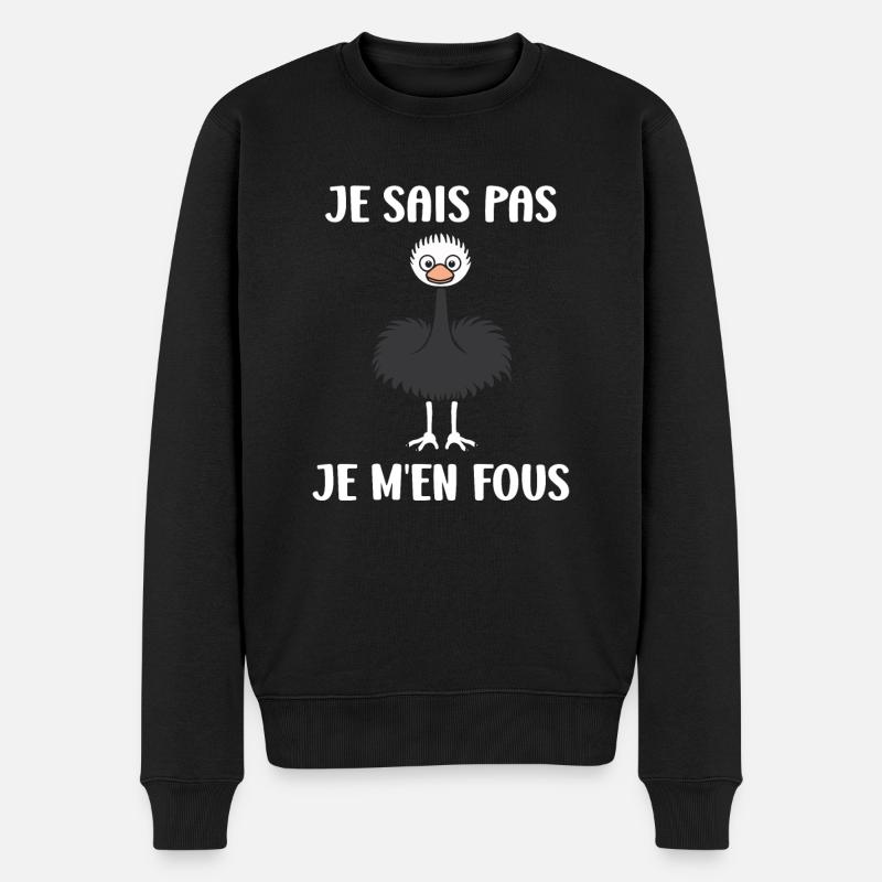 Strauß Zitat - Männer Premium Bio Pullover - Schwarz