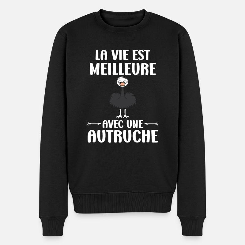 Strauß Zitat - Männer Premium Bio Pullover - Schwarz