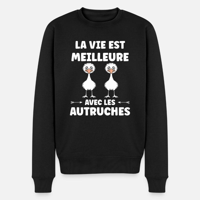 Citation autruche - Pull Premium bio Homme - noir
