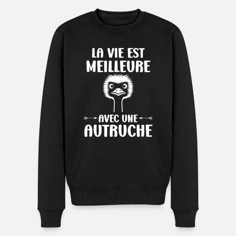 Strauß Zitat - Männer Premium Bio Pullover - Schwarz