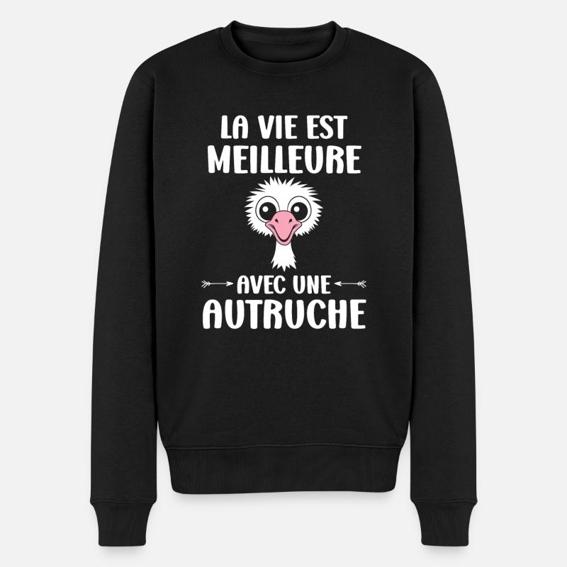 citation humoristique autruche - Pull Premium bio Homme - noir